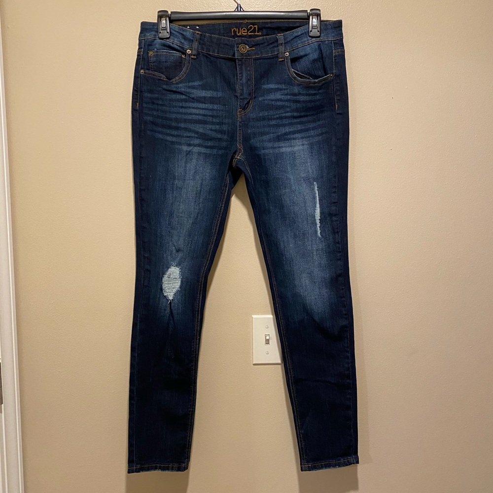 Mid Rise Blue Jeggings